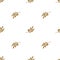 Cute seamless floral pattern of Brown twigs with leaves on white background.Vector