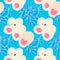 Cute seamless gentle summer and spring pattern with different flowers,