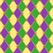 Cute seamless Mardi Gras pattern in trraditional colors