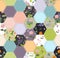 Cute seamless patchwork pattern with floral ornament. Quilt blanket. Print for fabric