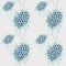 Cute seamless pattern of blue orchid with chaplet on grey background vector for fabric, print, or background