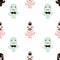 Cute seamless pattern with cactus characters. Childish texture perfect for fabric,textile.Vector background.