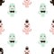 Cute seamless pattern with cactus characters. Childish texture perfect for fabric,textile.Vector background
