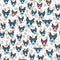 Cute seamless pattern with cartoon emoji dog