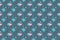 Cute seamless pattern of cheerful smiling floating fish, bubbles and starfishes. Cartoon magical underwater world on a dark backgr