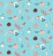 Cute Seamless Pattern with Christmas Elements. Illustration for decorating Vector Images. Texture for printing and