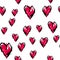 Cute seamless pattern. Color romantic background. Illustration with lips. Valentines day theme.