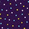 Cute seamless pattern with colorful stars. Cartoon endless texture of night sky.