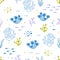 cute seamless pattern with corals and seaweed