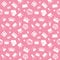 Cute seamless pattern with different crowns on pastel pink. Girly