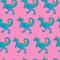 Cute seamless pattern with dinosaurs, happy dino.