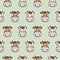 Cute seamless pattern with doodle animals - cows, oxes.