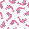 Cute seamless pattern with doodle shrimps