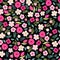 Cute seamless pattern with hand drawn rustic flowers