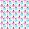 Cute seamless pattern with hearts and cats. Romantic texture for backgrounds, wrapping paper, packaging, greeting cards, prints,