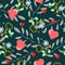 Cute seamless pattern with hearts and keys