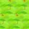 Cute seamless pattern with high giraffes hiding in the green tropical forest
