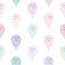 Cute seamless pattern with kawaii balloons. For birthday, baby shower, holidays design.