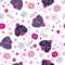 Cute seamless pattern with ladybugs