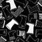 Cute seamless pattern with monochrome hand drawn rubber boots