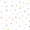 Cute seamless pattern with multicolored polka dot confetti on a white background for wrapping paper or wallpaper