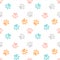 Cute seamless pattern with paw prints. Animal background.