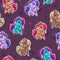 Cute seamless pattern with pretty little pony stickers.