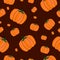 Cute seamless pattern.Pumpkin doodle on a beautiful background with the inscription. Vegetarian elements for your design