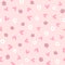 Cute seamless pattern with scattered flowers and hearts. Girly print.