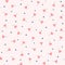 Cute seamless pattern with scattered flowers with stems and dots. Endless girly print.