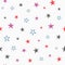 Cute seamless pattern with stars. Festive repeating print.