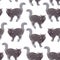 Cute seamless pattern with watercolor domestic black cat with long tail. Isolated on white background for design, fabric, postcard
