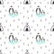 Cute seamless penguin patterns. Perfect for fabric, textile, Wallpapers.