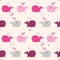 Cute Seamless Pink Whale Pattern Illustration