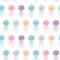 Cute seamless sea pattern with cartoon smiling color jellyfishes. Kawaii