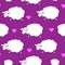 Cute seamless texture with cartoon lambs on a purple background