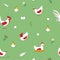 Cute seamless vector pattern with chickens and rooster for kids textile