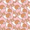 Cute seamless vector pattern with different corgi dogs on pink background. pattern for printing on fabric, clothing, wrapping pape