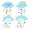 Cute Seasonal Cloud Vector Icons