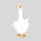 Cute Sebastopol goose. Cartoon vector illustration isolated on grey background.