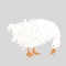 Cute Sebastopol goose. Cartoon vector illustration isolated on grey background