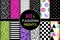 Cute set of 80`s style geometric trendy seamless patterns