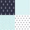 Cute set of Baby Boy seamless patterns with fabric textures