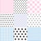 Cute set of Baby seamless patterns with fabric textures