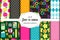 Cute set of Back to School childish seamless patterns