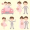 Cute set of brides and grooms