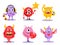 Cute Set Of Different Cartoon Monsters Characters In Flat Style. Vector Illustration With Funny Creatures On White