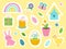 Cute set of Easter spring stickers