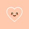 Cute set of holiday Valentines day funny cartoon character of emoji hearts. Vector illustration of cute and kawaii heart. Art