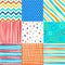 Cute set of kids seamless patterns with fabric textures